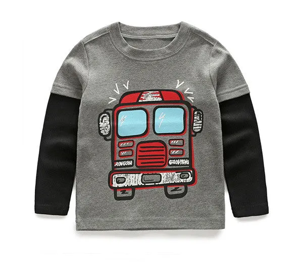 1-8 years Boys T-shirt Kids Tees Baby Boy brand t shirts Children tees Long Sleeve 100% Cotton cardigan sweater jacket shirts