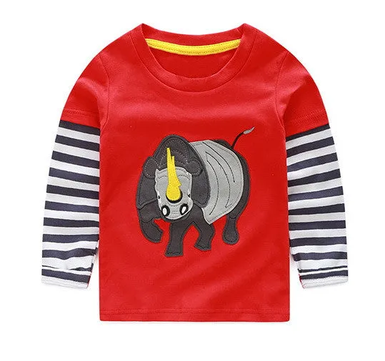 1-8 years Boys T-shirt Kids Tees Baby Boy brand t shirts Children tees Long Sleeve 100% Cotton cardigan sweater jacket shirts