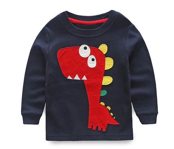 1-8 years Boys T-shirt Kids Tees Baby Boy brand t shirts Children tees Long Sleeve 100% Cotton cardigan sweater jacket shirts