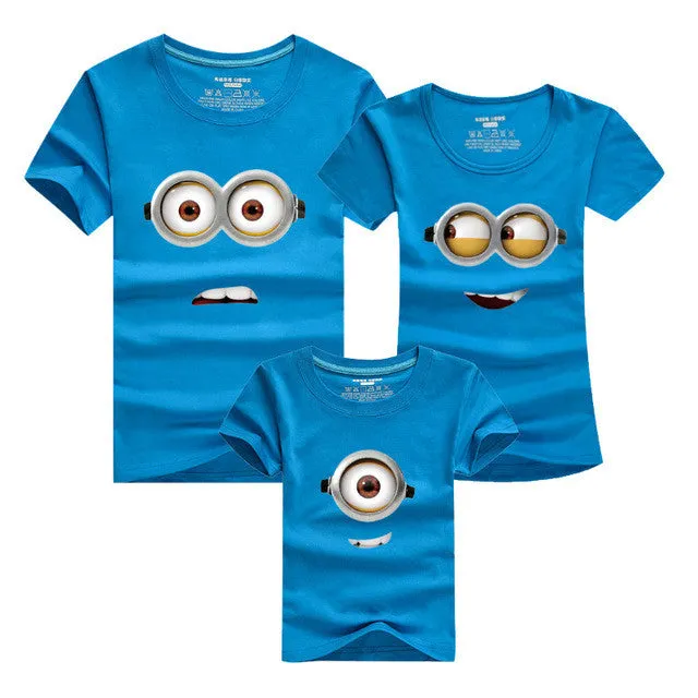 1PCS Cotton Family Matching Outfits Minions T Shirts mother & kids T-shirt Family Clothing Mother And Daughter Clothes