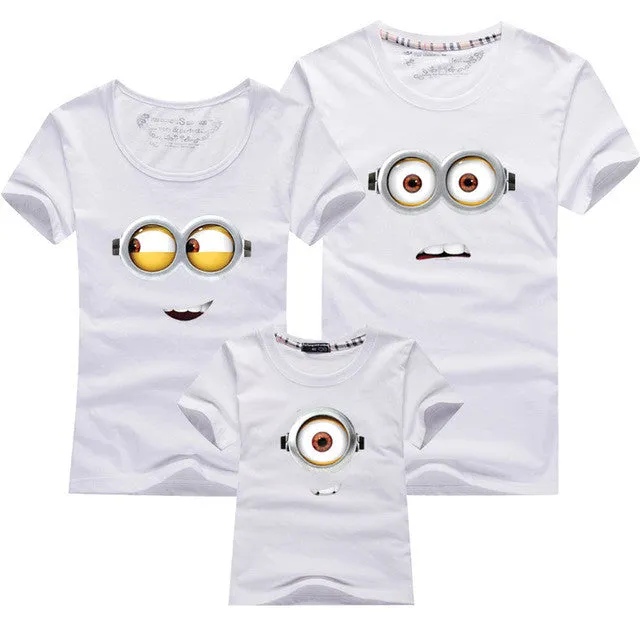 1PCS Cotton Family Matching Outfits Minions T Shirts mother & kids T-shirt Family Clothing Mother And Daughter Clothes