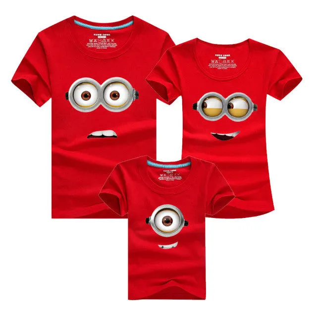 1PCS Cotton Family Matching Outfits Minions T Shirts mother & kids T-shirt Family Clothing Mother And Daughter Clothes