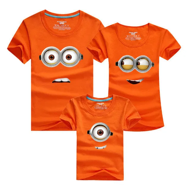 1PCS Cotton Family Matching Outfits Minions T Shirts mother & kids T-shirt Family Clothing Mother And Daughter Clothes