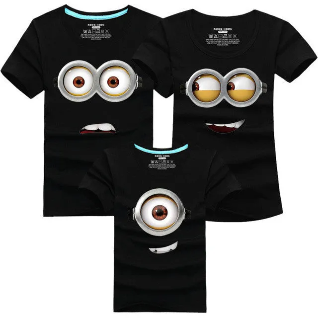 1PCS Cotton Family Matching Outfits Minions T Shirts mother & kids T-shirt Family Clothing Mother And Daughter Clothes