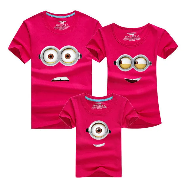 1PCS Cotton Family Matching Outfits Minions T Shirts mother & kids T-shirt Family Clothing Mother And Daughter Clothes