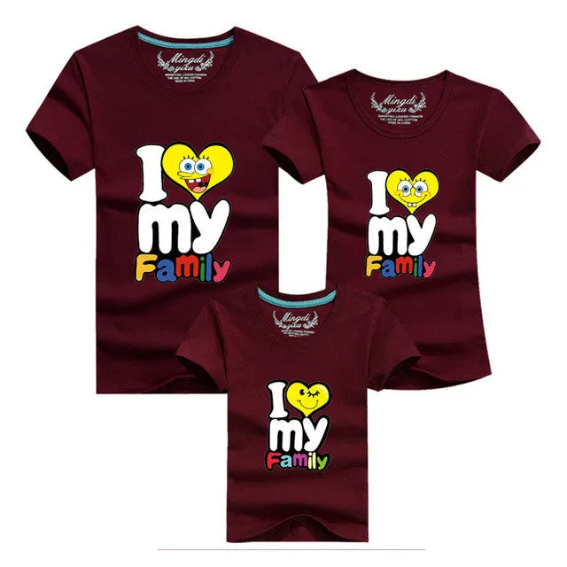 1Piece New Family Matching Outfits T-shirt Color Clothes For  2017 Summer family clothes mother father daughter son Top Clothing