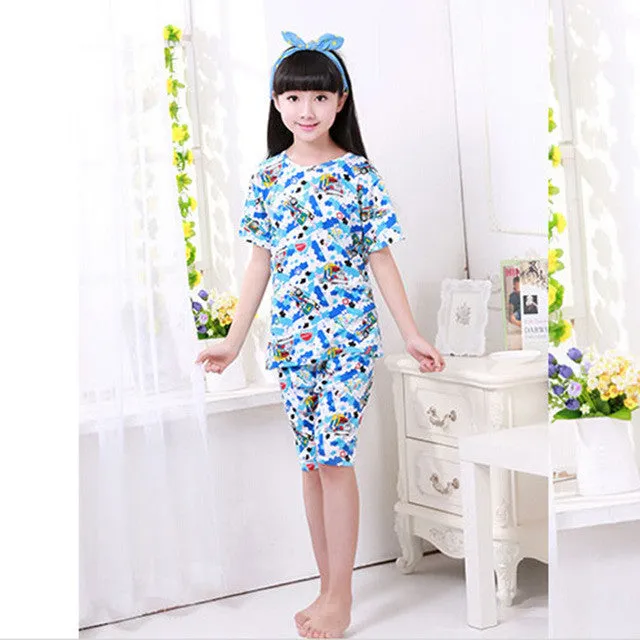 2016 children pajamas set kids baby girl boys cartoon casual clothing costume short sleeve children sleepwear pajamas sets