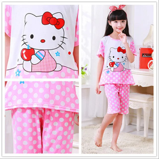 2016 children pajamas set kids baby girl boys cartoon casual clothing costume short sleeve children sleepwear pajamas sets