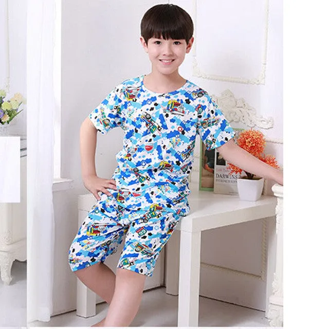 2016 children pajamas set kids baby girl boys cartoon casual clothing costume short sleeve children sleepwear pajamas sets