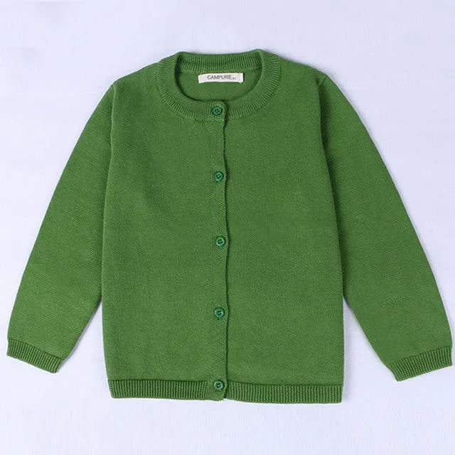 2017 New Baby Children Clothing Boys Girls Candy Color Knitted Cardigan Sweater Kids Spring Autumn Cotton Outer Wear 10 Color