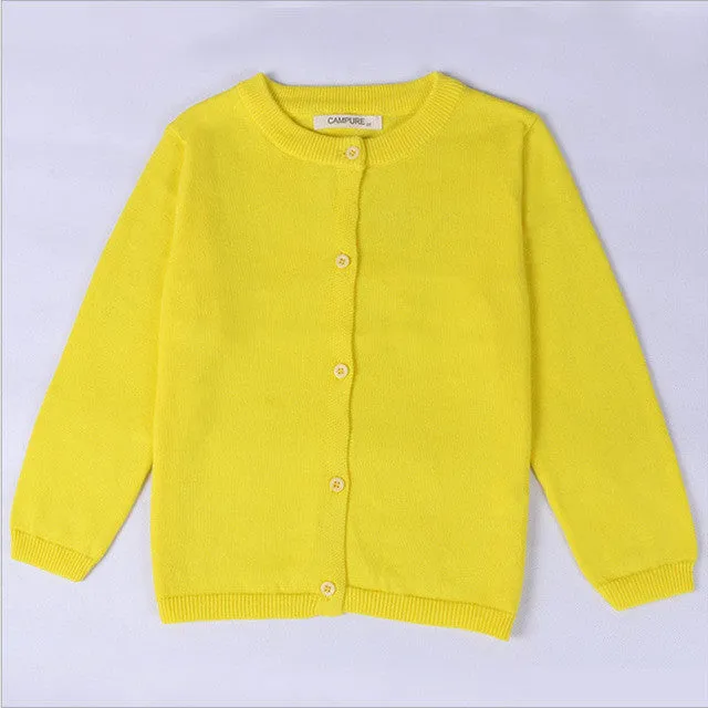 2017 New Baby Children Clothing Boys Girls Candy Color Knitted Cardigan Sweater Kids Spring Autumn Cotton Outer Wear 10 Color