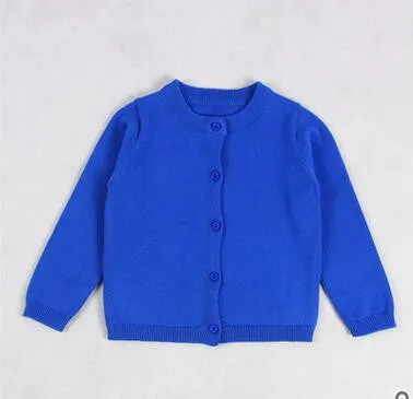 2017 New Baby Children Clothing Boys Girls Candy Color Knitted Cardigan Sweater Kids Spring Autumn Cotton Outer Wear 10 Color