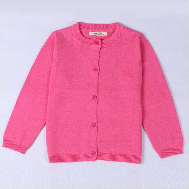 2017 New Baby Children Clothing Boys Girls Candy Color Knitted Cardigan Sweater Kids Spring Autumn Cotton Outer Wear 10 Color