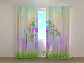 3D Curtain Pink Castle