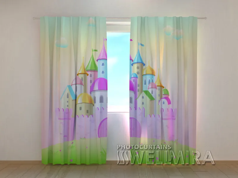 3D Curtain Pink Castle