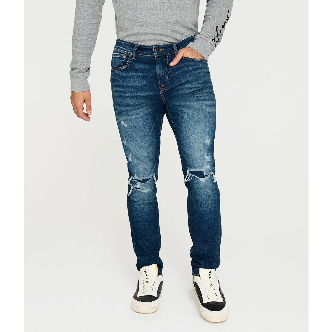 AERO Mid Blue Super Skinny Soft Jean