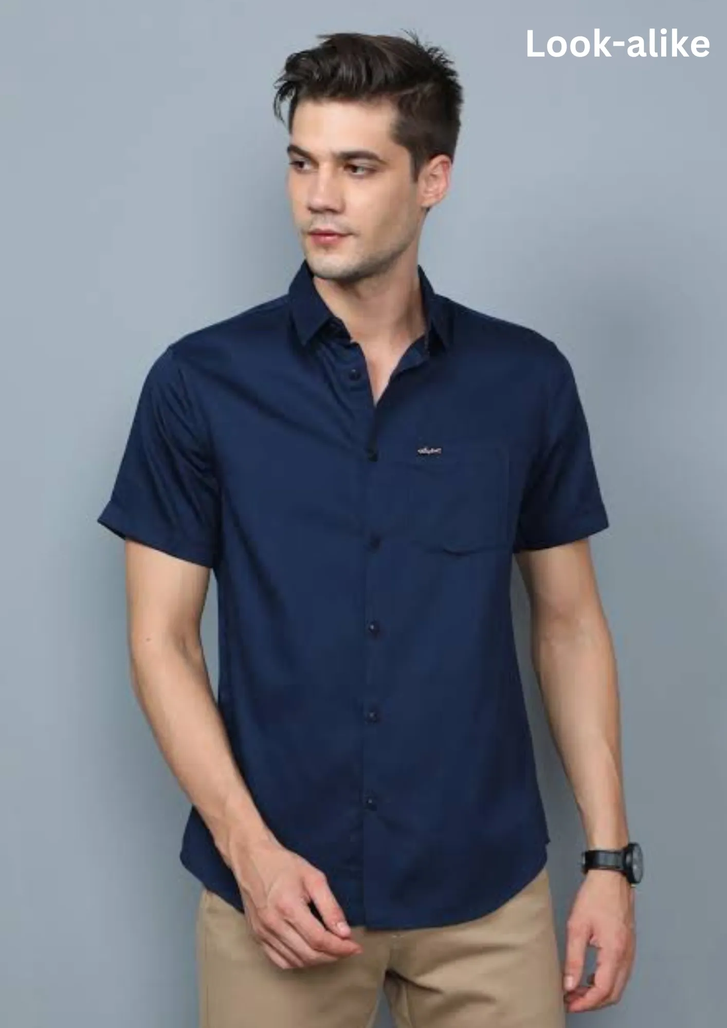 Alluring Blue Color Half Sleeve Silk Shirt For Men