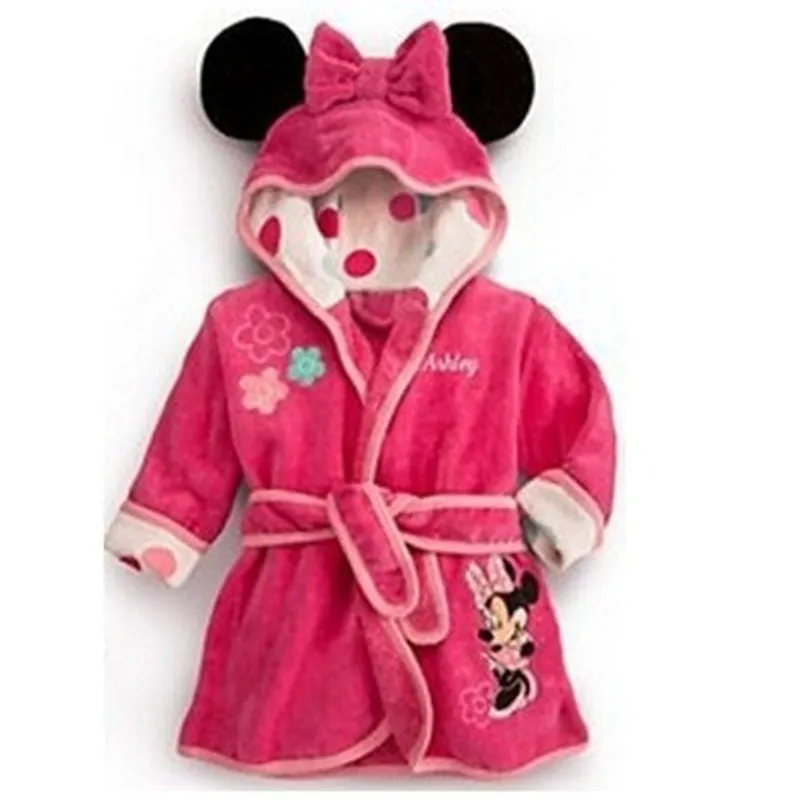 autumn winter cartoon boys sleepwear girls robe Baby bathrobe baby hooded bath towel robe high quality children Bathing Suits