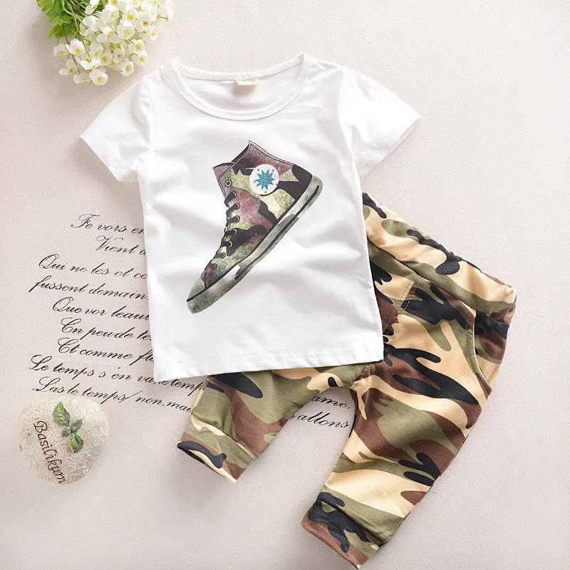 Baby Boy Clothes Summer 2017 New Fashion Kids Boys Clothes Children Toddler Boys Clothing Set T-shirt   Pants 100 % Cotton T520