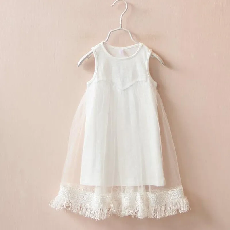 Baby Girls Dresses New 2017 Fashion Style Summer Girls Baby Tassel Dress Children Mesh Dresses For Girl Children Clothing