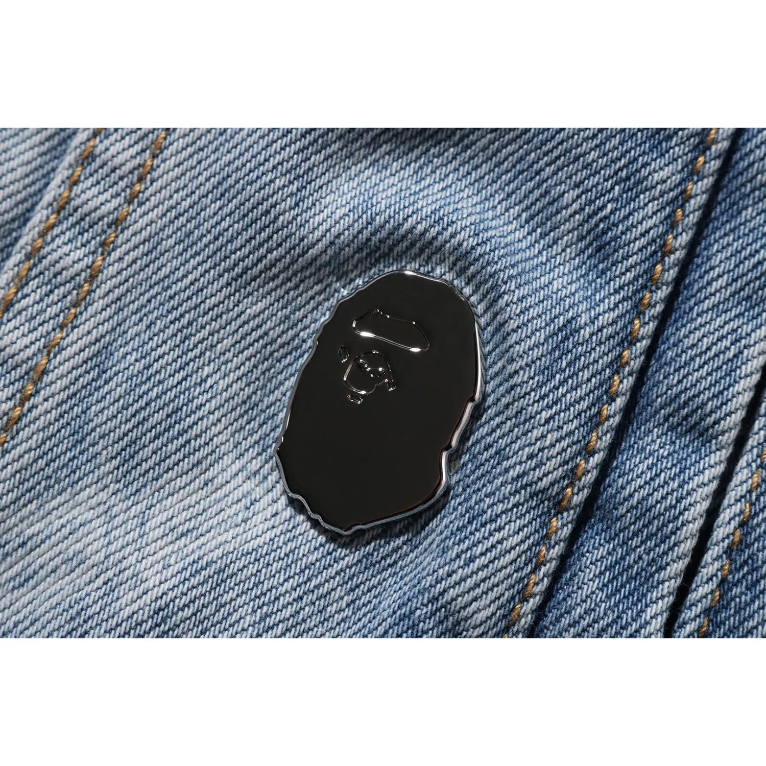 BAPE HEXAGRAM LASER DESTROY DENIM JACKET MENS