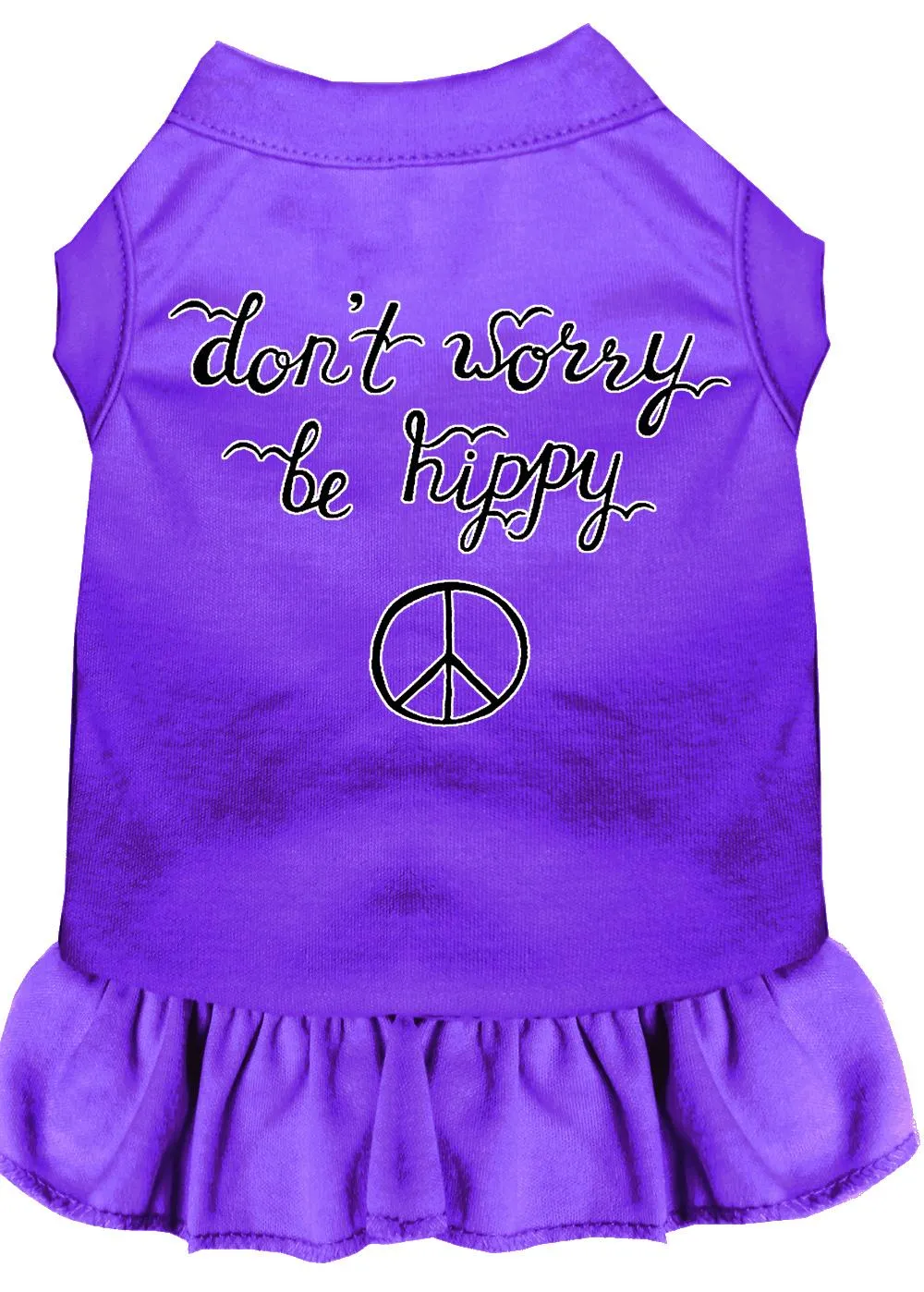 Be Hippy Screen Print Dog Dress Purple Lg (14)