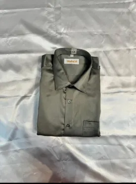 Beautiful Grey Color Full Sleeve Silk Shirt For Men