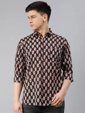 Black Cotton Full Sleeves Shirts For Men-Mmf020