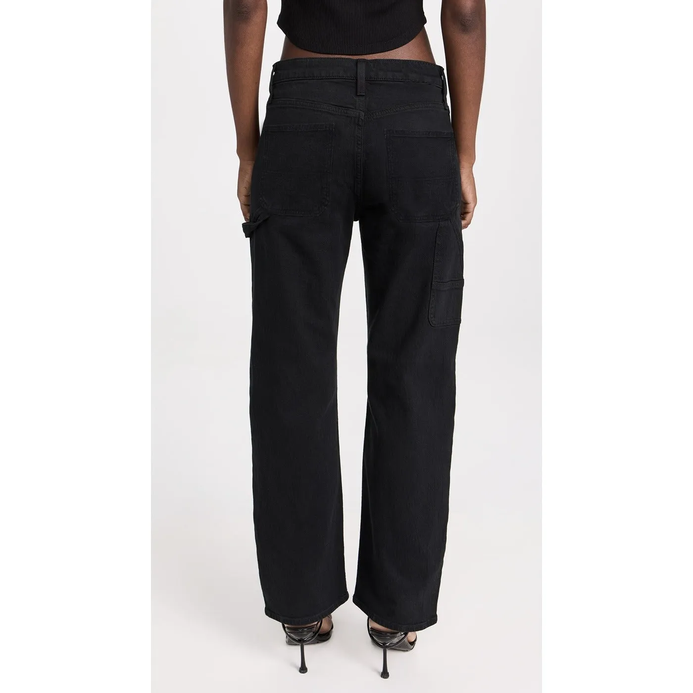 Black High Waisted Carpenter Jeans