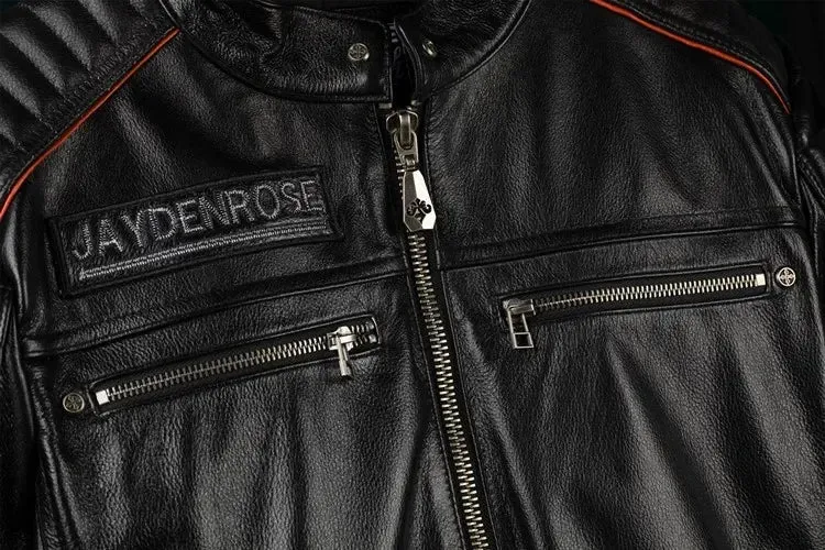 Black Short Rider Genuine Leather Jacket.