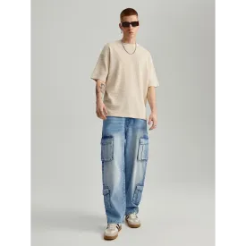 Blue Baggy Cargo Jeans