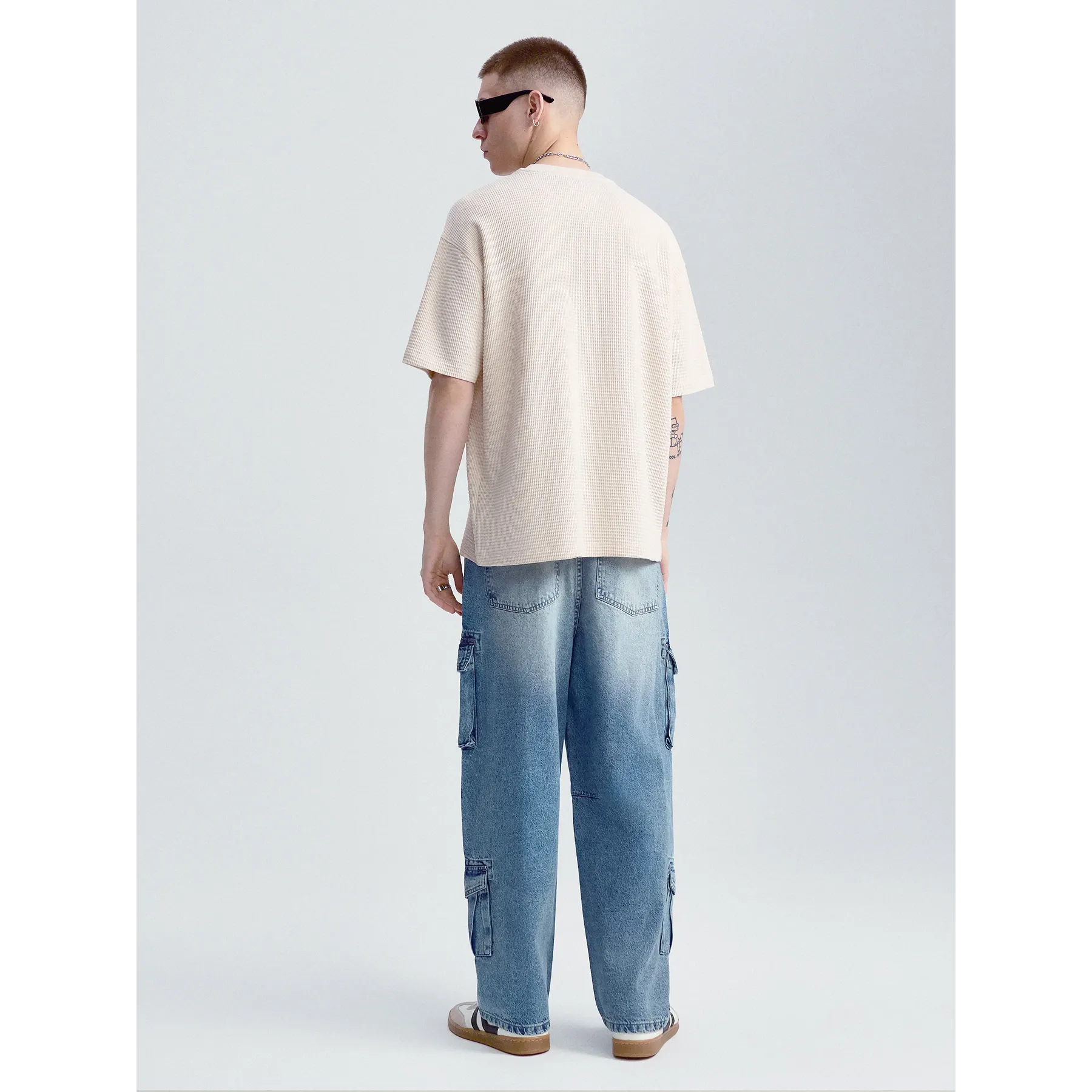 Blue Baggy Cargo Jeans