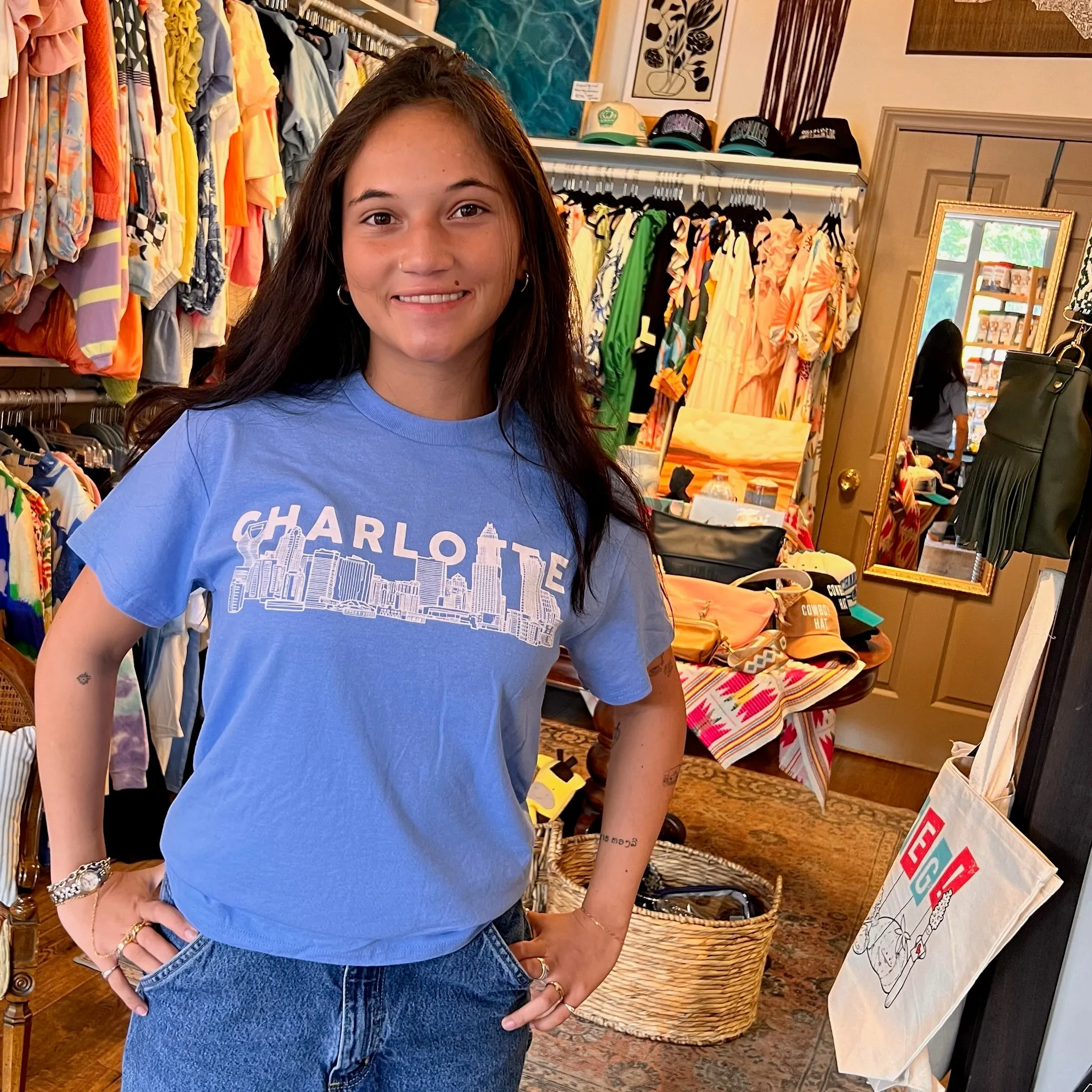 Blue Charlotte Skyline T-shirt