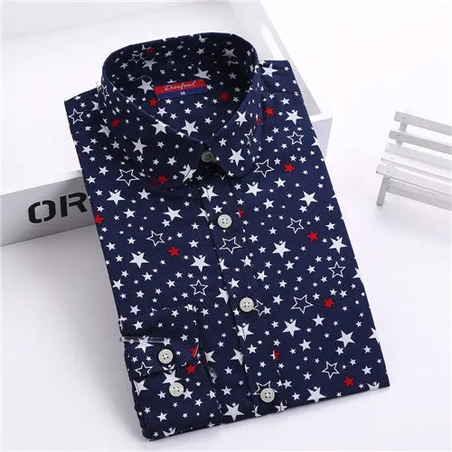 Brand New Women Floral Shirts Cotton Long Sleeve Shirt Women Floral Print Shirt Casual Ladies Blouse Turn Down Collar Women Tops