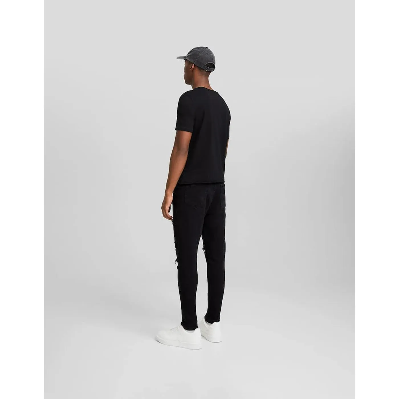 BSK Black Ripped Carrot Fit Jeans