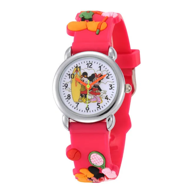 Cartoon Clock Hello Kitty Watch Girl Children Lovely Pink Dress Wrist Watch Kids Cute Child Brand Silicone Relogio Montre Enfant