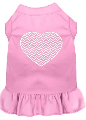 Chevron Heart Screen Print Dress Light Pink 4x (22)