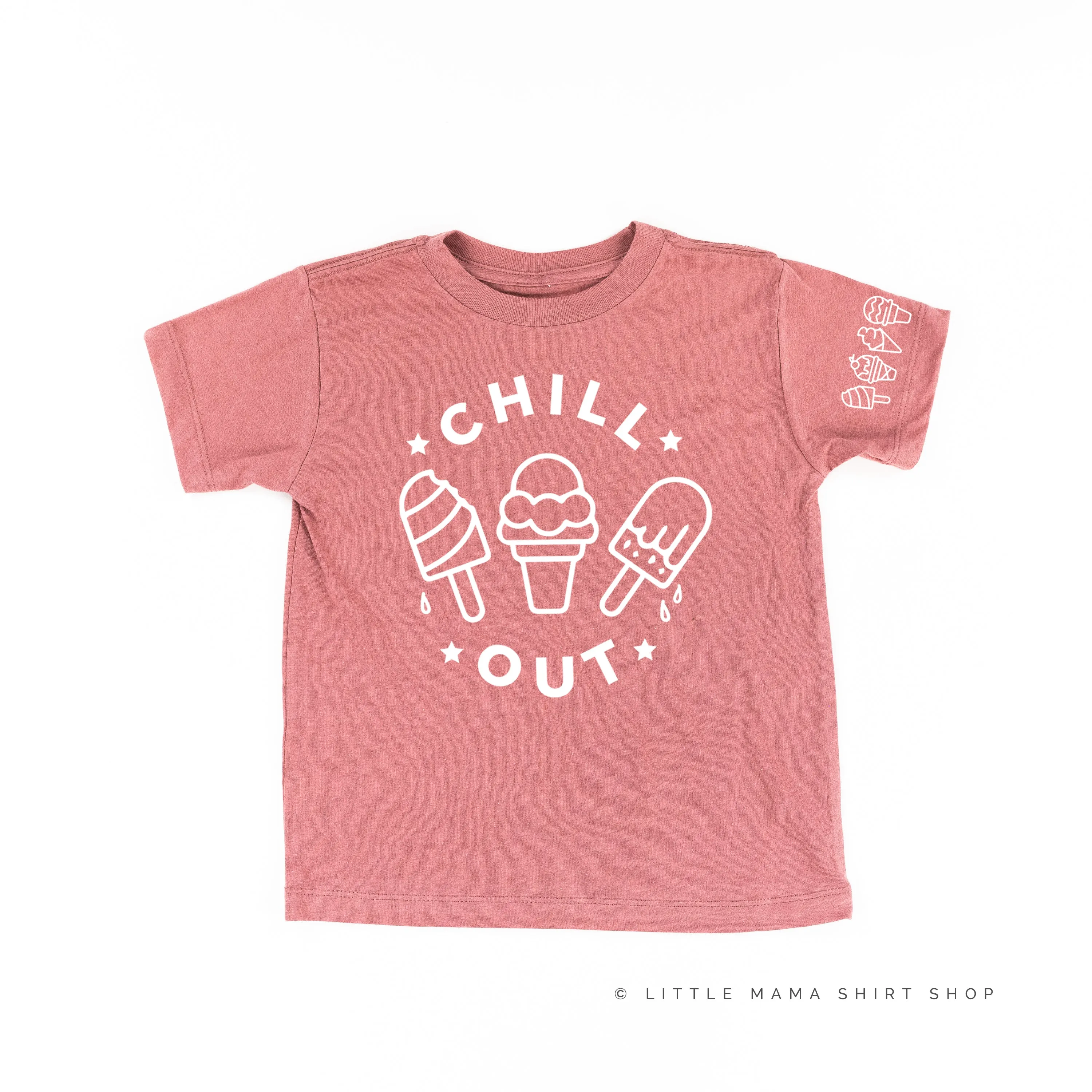 CHILL OUT  - Ice Cream Sleeve Detail - Short Sleeve Child Shirt