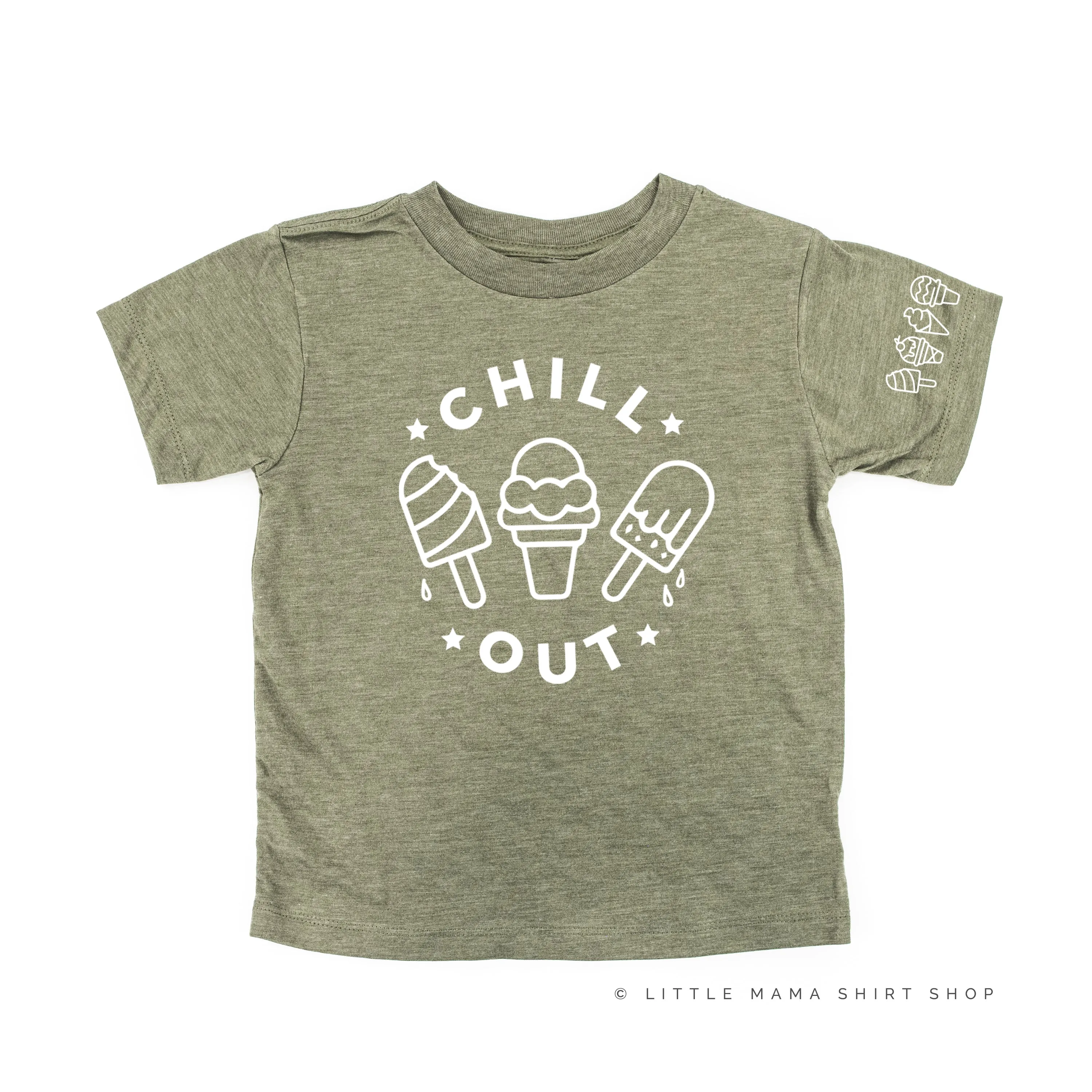 CHILL OUT  - Ice Cream Sleeve Detail - Short Sleeve Child Shirt