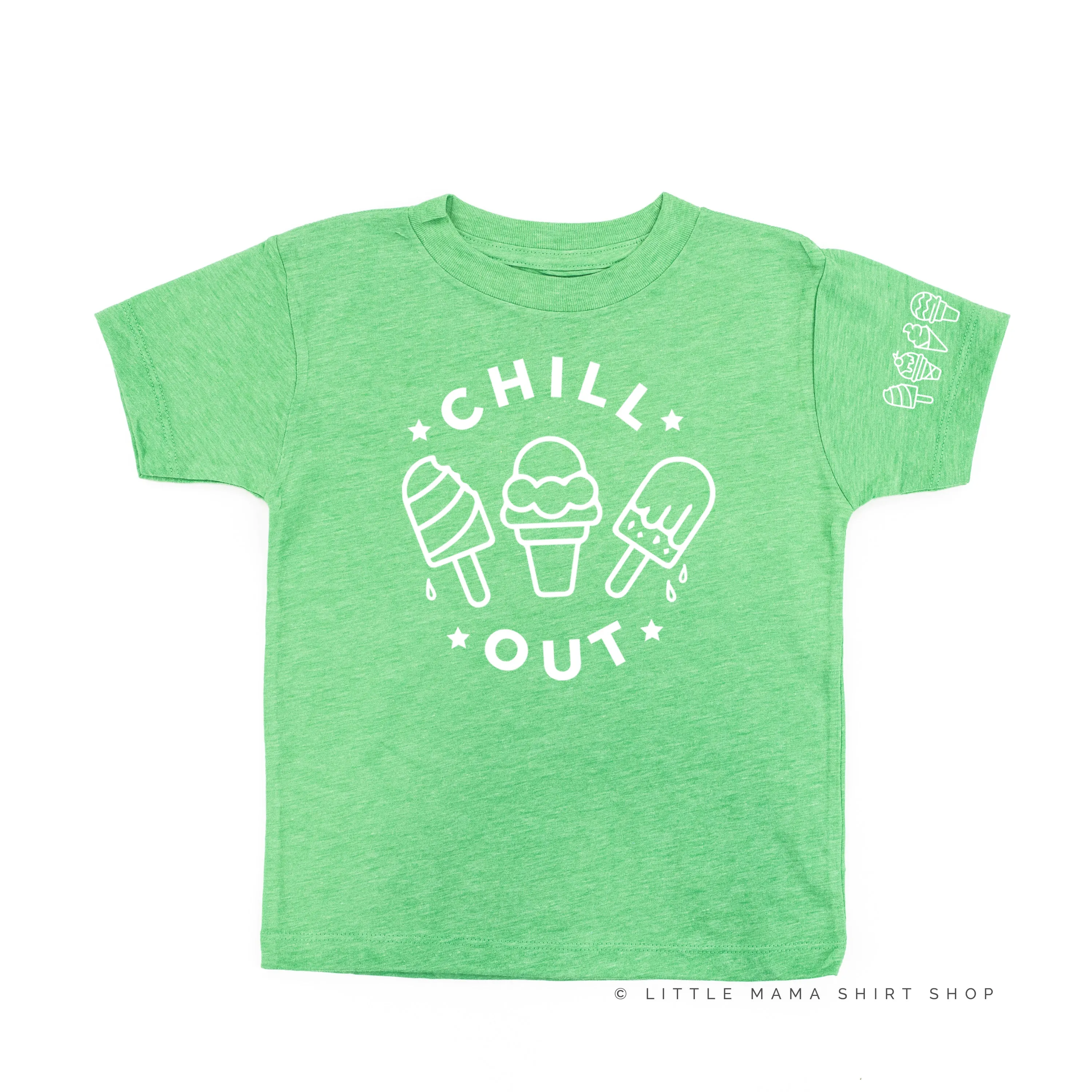 CHILL OUT  - Ice Cream Sleeve Detail - Short Sleeve Child Shirt