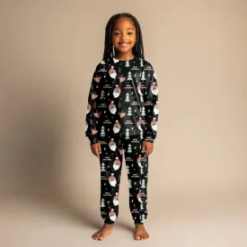 Classic Black Santa Kids' Pajama Set