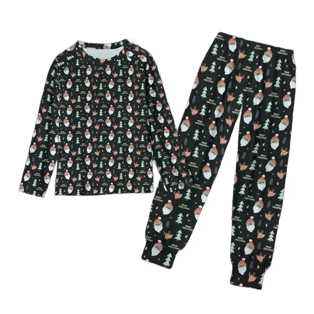 Classic Black Santa Kids' Pajama Set