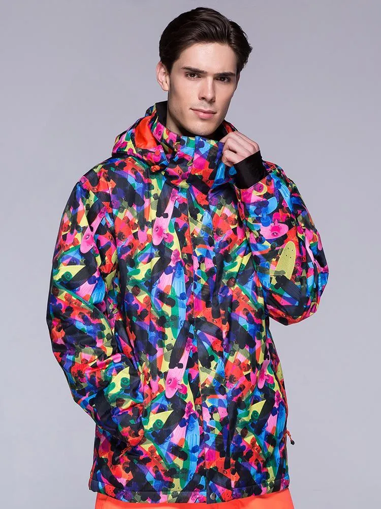 Colorful High Waterproof Windproof Ski Jacket Winter Snowboard Jacket For Men