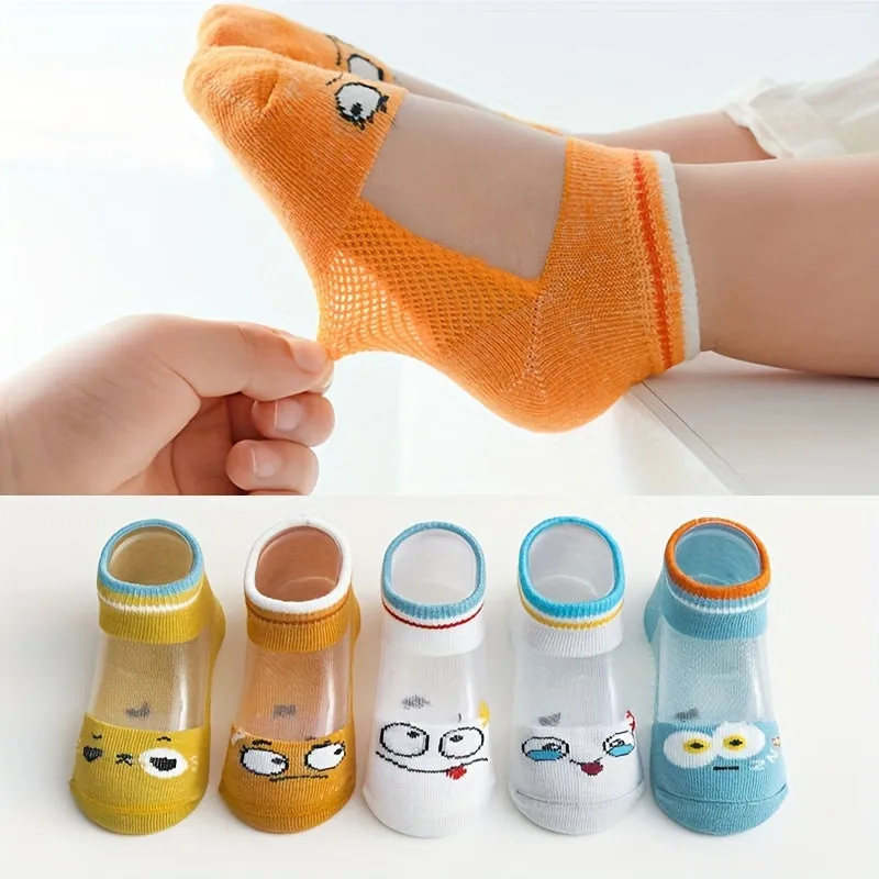 Cute Mesh Breathable Crew Socks for Kids 114Years Old