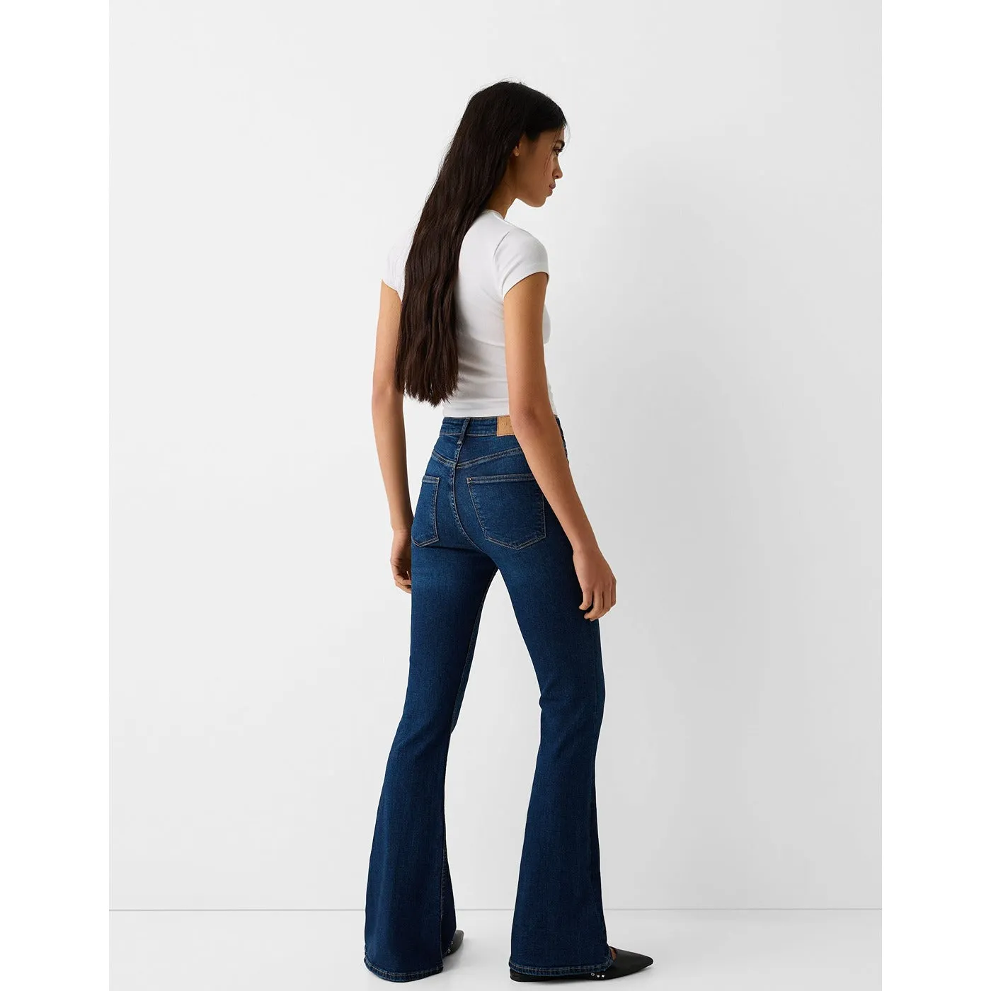 Dark Blue High Rise Flare Jeans