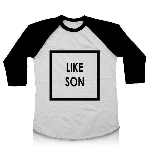 Fashion Father Son Matching Outfits Funny Letter Pattern T Shirts 2016 Children Clothig Autumn Top Tees Family Clothes