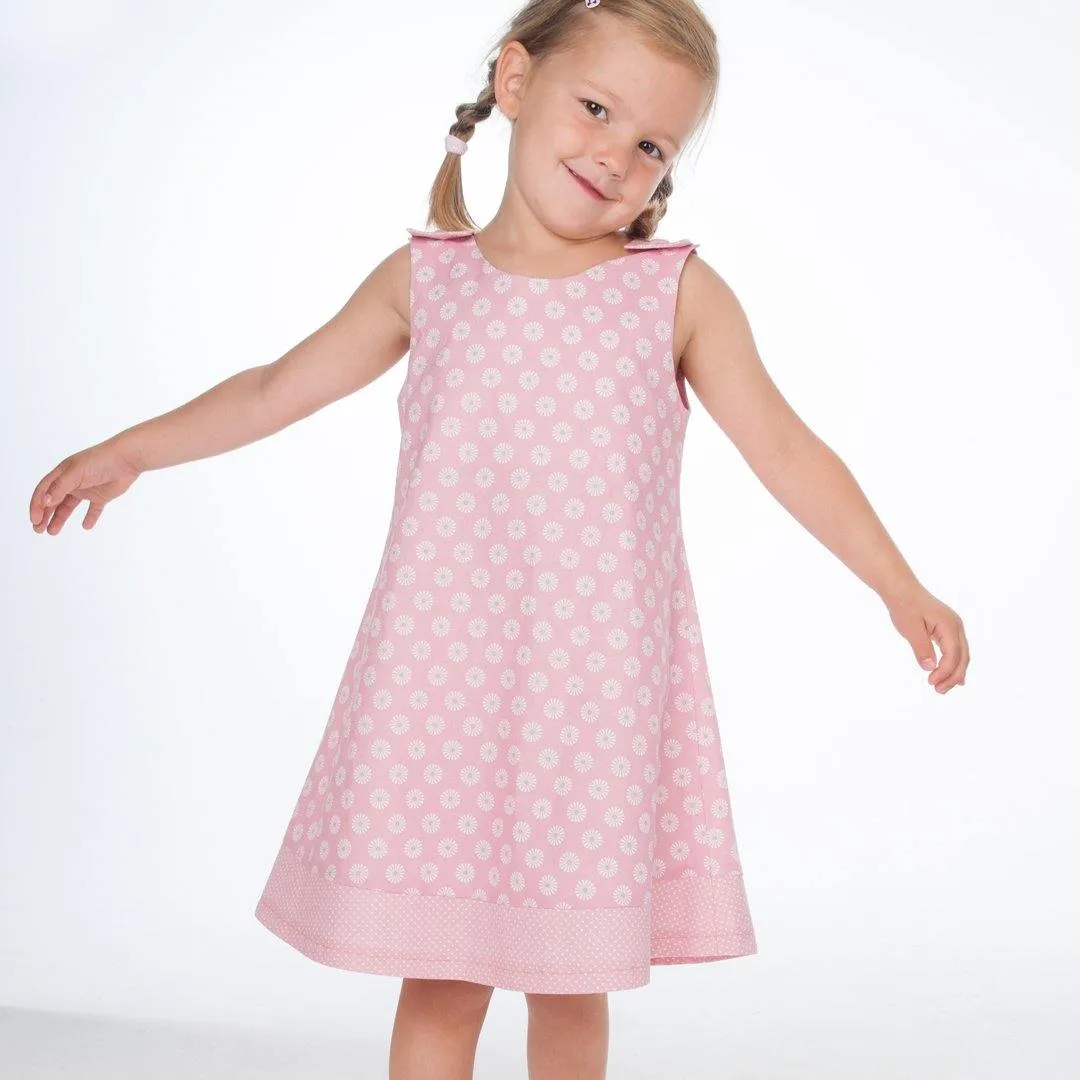 Girls pinafore dress pattern w. hem   buttons ebook pdf STEFFI by Patternforkids