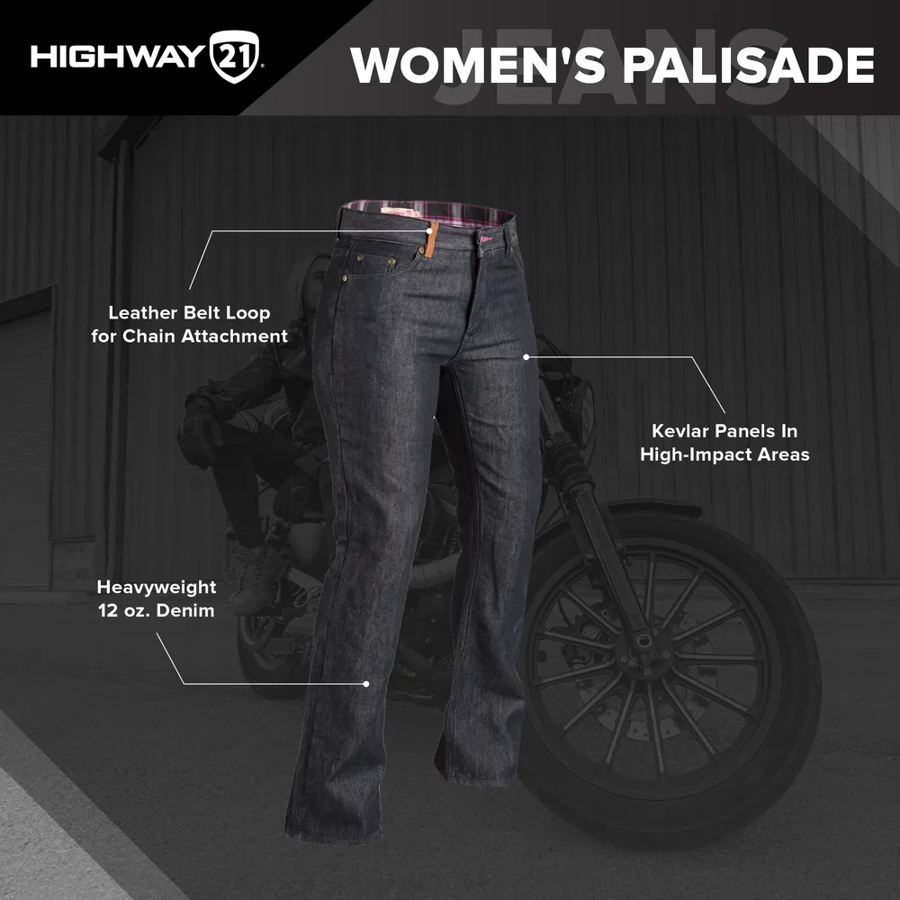 Highway 21 Women's Palisade Motorcycle Riding Jeans