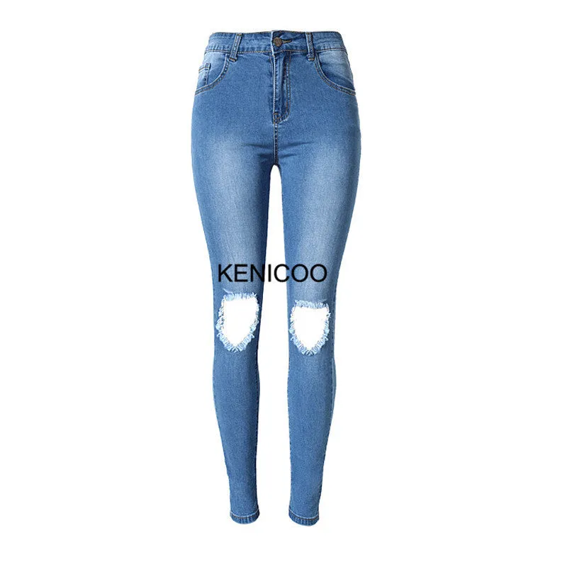 Jeans for women high waist Ripped jeans Skinny Hole Denim Pencil Pants Stretch  jeans women Plus Size Femme  Women's Trousers