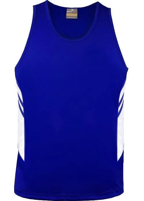 Kids Tasman Singlet Royal/White